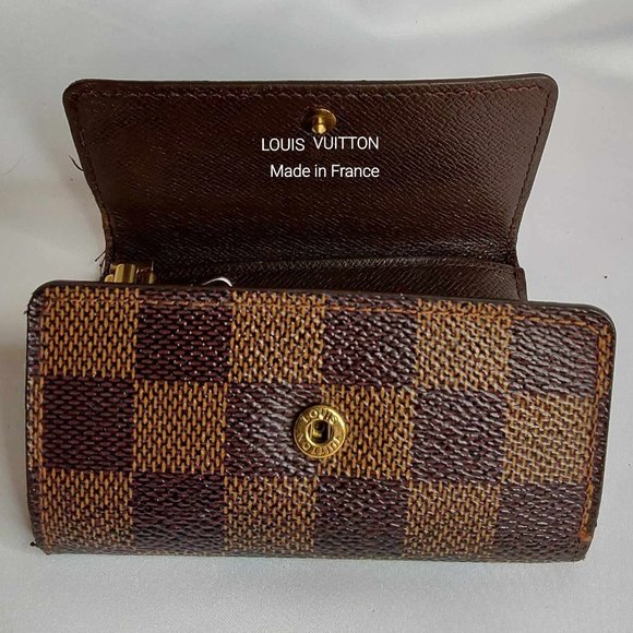 'LOUIS VUITTON' DAMIER 'EBENE'  MONOGRAM 6~RING KEY KEEPER & BOX 2-PIECE SET - Picture 11 of 16